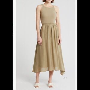 NWT Blu Pepper Mixed Media dress in Olive